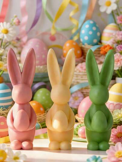 1 Vela Romântica e Fofa em Formato de Coelho Rosa | Vela para o Dia dos Namorados/Casamentos/Páscoa - Velas de Soja para Aromaterapia, Decoração de Casa, Centro de Mesa, Presente para Mulher, Velas Lembrancinhas da Primavera