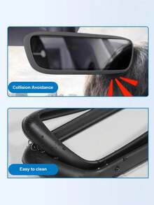 Silicone Rearview Mirror Cover - Soft Universal Car Rearview Mirror Protector, Available In Pink, Black And Orange - Lightweight Car Interior Accessory - A - View 5
