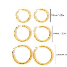 2pcs Classic Stainless Steel Large Hoop Earrings, Available In Multiple Sizes, Suitable For Women, Ideal For Party, Shopping, Travel