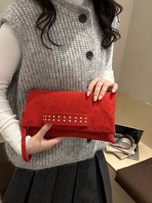 New Luxury Niche Versatile Shoulder Clutch Bag - Red - View 4