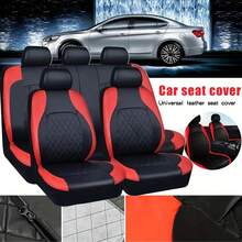 9件/4件套PU皮革绗缝汽车座椅套，通用型，适用于大多数轿车、SUV、皮卡汽车座椅套全套 - PU皮革 - 查看 3