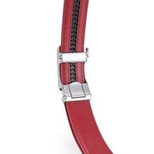Men's Belt, Ratchet Dress Casual Belt With Adjustable Automatic Buckle Trim To Fit,36inch-40inchWaistAdjustable,Red-01 - 紅色-01 - 查看 5