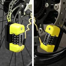1pc Disc Brake Combination Lock, 4-Digit Password Anti-Theft Lock - Easy Installation, No Power Supply Required, Comes With Reminder Cord, Essential Accessory For Bicycles And Motorcycles, Waterproof And Rust-Resistant Wheel Body Safety Metal Bicycle Lock - Multicolor - View 5