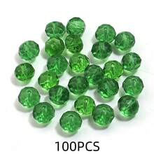 50-200颗闪亮奥地利水晶珠和绿色玻璃珠,时尚经典百搭手工饰品DIY珠子,隔珠,适用于友谊手链、耳环、头饰、吊坠、服装装饰、工艺品和创意时尚配饰 - 綠色 - 查看 13