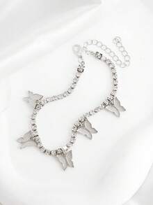 1pc Versatile Elegant Casual Delicate Sweet Luxury Fashion Ethereal Butterfly Anklet (Random Crystal Quantity)