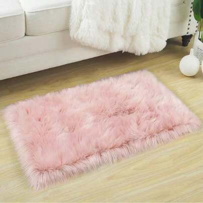 1 pieza Alfombra suave y esponjosa de peluche - Alfombra de piel sintética cómoda y mullida - Alfombra rectangular grande lavable a máquina y duradera para sala de estar, dormitorio, decoración, alfombra pequeña, alfombra, decoración del hogar, alfombra para sala de estar, alfombra pequeña para sala de estar, alfombra para dormitorio, decoración del hogar para sala de estar, alfombra para exteriores, alfombra lavable