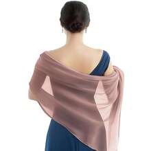 P Pothuiny Women Chiffon Sheer Shawl Wraps For Evening Dresses, 79inchx24inch Lightweight Soft Chiffon Scarfs Wedding Party Bridal,79inchx24inch,DustyRose - DustyRose - 查看 3