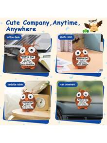 1pc Crocheted Owl Figurine - Emotional Encouragement Crochet Gift, Suitable For Women And Men, As Birthday, Christmas, Friend, Colleague, Teacher Gifts, Self-Care, Office Desk, Home Decor, Autumn Decoration, Relaxation And Encouragement - Multicolor - View 3