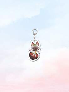 1个亚克力可爱卡通3D猫咪钥匙扣 卡通主题钥匙链挂件 背包装饰/包包配件/书包配件/钱包挂件/朋友礼物
