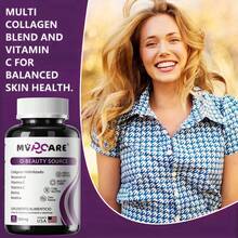 ¡Piel, Pelo y Uñas Radiantes! Colágeno Hidrolizado + Antioxidantes|Colágeno Tipo I & II de Alta Absorción|MVPCARE  Fórmula con Resveratrol y Biotina|90 comprimidos - 90 pastillas - Ver 4