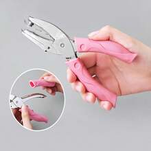 Aimall Circle/Heart/Star Shaped Metal Hole Punch Pliers Soft Grip Paper Hand Puncher AU - 粉色 - 查看 8