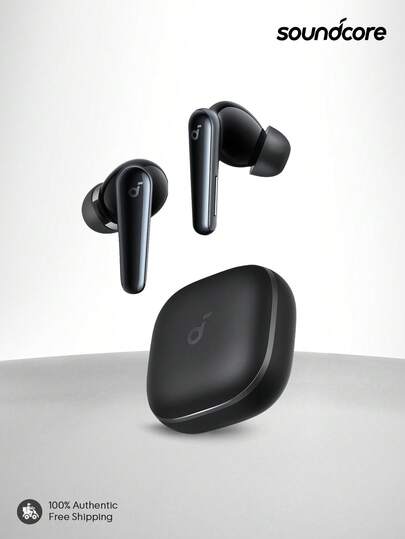 Soundcore Anker Liberty 5 trådlösa brusreducerande hörlurar, 2 gånger förbättrad brusreducering, adaptiv ANC i realtid, snabbladdning, Dolby Audio, 6 mikrofoner AI-förbättrade samtal, förlängd batteritid