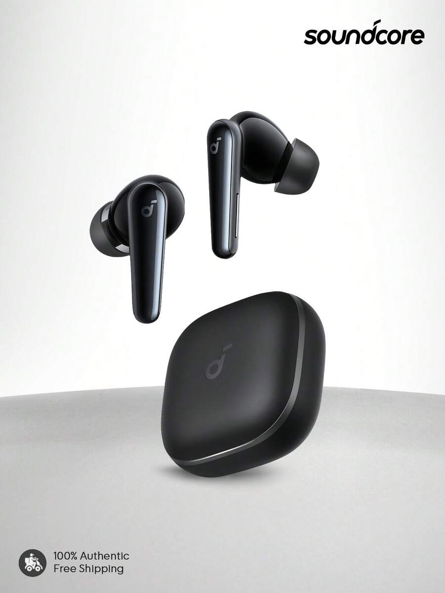 Soundcore Anker Liberty 5 无线降噪耳机，降噪效果提升 2 倍，实时自适应主动降噪 (ANC)，快速充电，杜比音效，6 麦克风 AI 增强通话，超长续航 - 黑色 - 查看 1