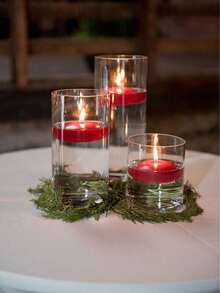 20/10 cây nến nổi màu đỏ, nến sáp paraffin không khói màu đỏ, giá đỡ nến để bàn, trang trí không gian lãng mạn cho Ngày Valentine, trung tâm bàn tiệc cưới, hồ bơi và các dịp đặc biệt. - Nhiều kiểu dáng - Xem 11