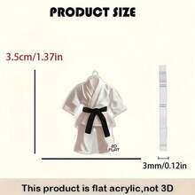 2D Flat Women's Martial Arts Earrings - Black and White Japanese Jujutsu Belt Pendant Earrings, Lightweight Daily and Party Jewelry Gifts, Suitable for Fighters, Coaches, Martial Arts Enthusiasts, Grateful Teachers, Classic Style, Fine Craftsmanship, Fashion Accessories, Gift Selection, 2D Flat - Multicolor - Ver 4