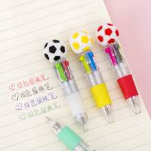 2026 Copa do Mundo EUA Canadá México Caneta Esferográfica Retrátil, 4 Cores, Desenho Animado, Portátil, Planejador Estudantil, Multicolorido - Visão 4