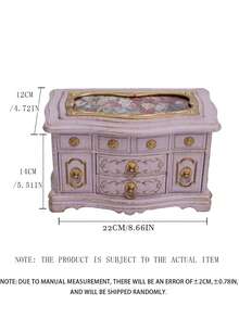 1个三层复古欧式首饰盒，天鹅绒抽屉，大容量，可收纳耳环、项链、配饰、手镯，非常适合作为圣诞节、情人节、周年纪念礼物，女士首饰收纳盒，首饰托盘，可堆叠首饰架 - 彩色 - 查看 14
