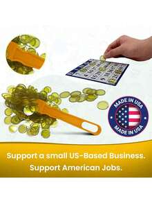 EstiloEstiloMR CHIPS - Varita MagnéTica De Bingo Mejorada Fabricada En Estados Unidos Y 100 Chips De PláStico Amarillo De ¾ Pulgadas Con Anillos De Metal, Compatible Con Trabajos EstadounidensesVersióN MejoradaVersióN Mejorada - 1 - Ver 3