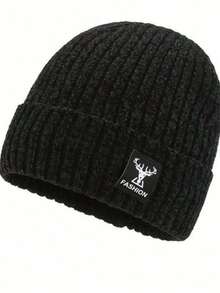 1 Conjunto Gorro de Malha de Inverno Masculino, Marrom, Preto, Bonés de Lã Quentes, Acessórios Adequados para Esportes ao Ar Livre, Ciclismo e Uso Casual Diário - Multicolorido - Visão 14