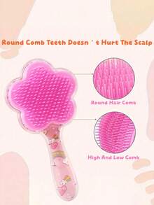 Bộ 3 lược chải tóc cho bé gái, bộ dụng cụ tạo kiểu tóc trẻ em, lược hình hoa, lược dùng được cả khi tóc ướt và khô, lược gỡ rối và massage tóc, lược lông mềm chủ đề kỳ lân Kidvery, phù hợp cho trẻ em. - Nhiều màu - Xem 6