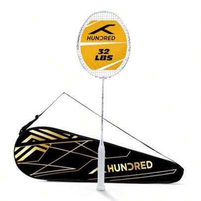 Hundred T-Rex 800 - Raqueta de bádminton con cubierta completa 84 gramos Tensión máxima ≤32 libras blanco