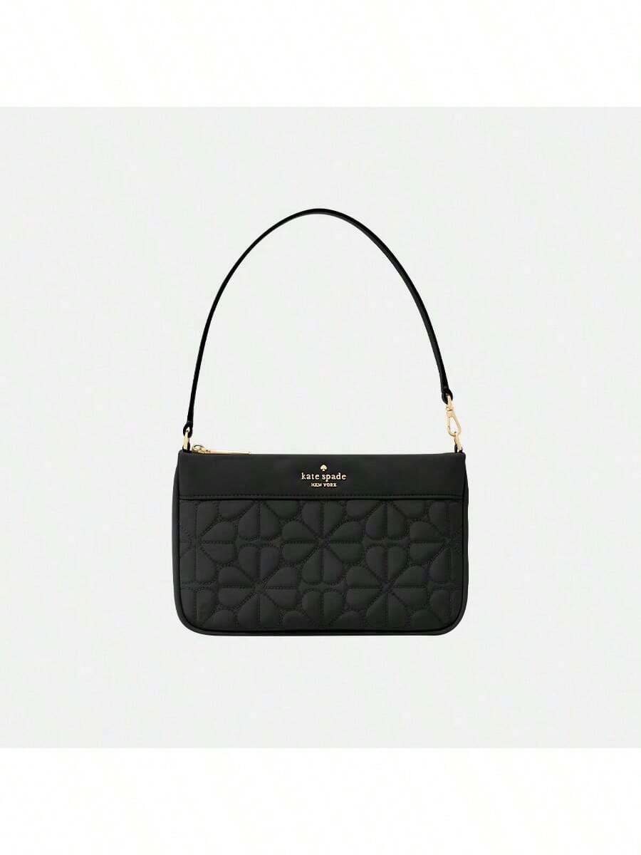 Kate Spade SPADE FLOWER QUILTED Premium Shoulder Bag For Women Bag With Clover Print Hobo Purses Stylish Women's Underarm Handbag - 黑色 - 查看 1