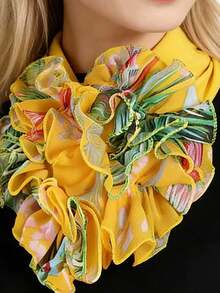 1pc Women's Floral Versatile Multifunctional Headband/Neck Scarf, Everyday Wear - Yellow - View 4