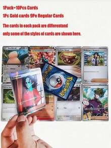 pokemon 10包/100张或36包/360张宝可梦补充包、对战卡、进化卡、收藏卡、玩具、随机款式、宝可梦收藏卡、稀有宝可梦收藏卡、随机卡牌