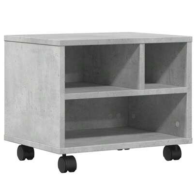 vidaXL Suporte d'imprimante com roletas cinza beton 41x32x34,5 cm