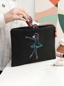 Elegante bolsa de aseo para mujer con estampado degradado de ballet, bolsa de almacenamiento de maquillaje portátil, accesorio de viaje de moda, bolsa de cosméticos con cremallera, adecuada para vacaciones, hoteles, oficinas, baños y otras ocasiones. Regalo para amigas, hermanas, regalo de Año Nuevo, regalo de Ramadán, regalo del Día de San Valentín, regalo de cumpleaños, recuerdos de boda, obsequios para damas de honor. - Multicolor - Ver 6