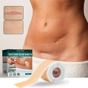 硅胶疤痕贴，自粘硅胶片，用于覆盖疤痕 - 1.57 x 59 英寸疤痕贴卷，硅胶疤痕贴，术后疤痕贴，可重复使用，专业应用