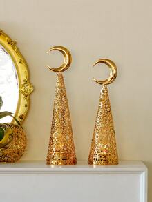 Moon Shaped Candle Holder, Suitable For Tea Lights, Minimalist Design, Luxury Style, Available In Multiple Sizes, Can Be Used As Candlelight Dinner Props, Suitable For Home, Desktop, Office, Holiday And Party Decorations, Also An Excellent Choice For Gifts To Family And Friends, Including Back-To-School Gifts, Souvenirs, Holiday Gifts, Etc. - Multicolor - View 6