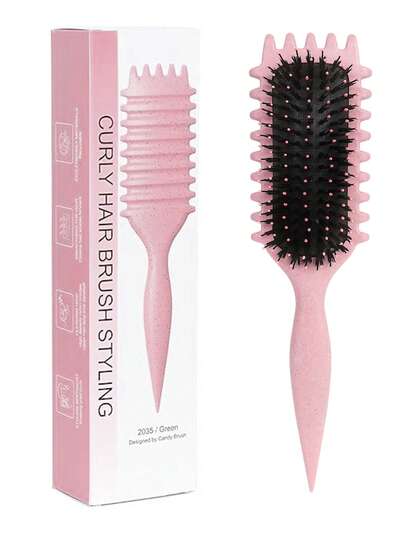 Hair brushes-EU+UK Brosse à cheveux bouclés, brosse définissante pour boucles - brosse de coiffage en nylon antistatique pour cheveux bouclés, façonne et définit en douceur les boucles naturelles, réduit les frisottis et les cassures pour les femmes et les hommes