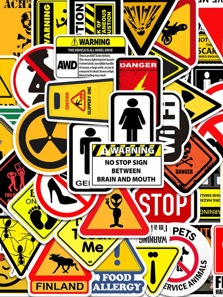 50 miếng dán cảnh báo đỗ xe hình hoạt hình graffiti, phong cách retro Nhật Bản, nhãn dán vinyl chống thấm nước dùng cho bình nước, máy tính xách tay, điện thoại, ván trượt, xe đạp, hành lý, đàn guitar, v.v. - B - Xem 1
