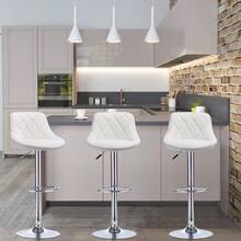 Set Of 2/4/6 Bar Stools Made Of PU, Height Adjustable From 84 Cm To 104 Cm, Swivel Seat, With Footrest, Available In Several Colors - 白色 - 查看 10