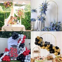 Set de soporte de arco de metal dorado de 4 pies/5 pies/6 pies/6.5 pies/7.2 pies de altura, adecuado para bodas, cumpleaños, graduaciones, aniversarios, ceremonias de inauguración y decoración interior/exterior - Dorado - Ver 5