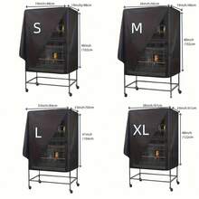 420D Shading & Ventilating Bird Cage Cover - Polyester Material, Parrot & Small Bird Winter Insulation Blackout Cloth, Breathable Design, 4 Sizes Available, Fits Most Cages, Women's Day, Travel Essentials, Wedding Favors, Y2k, Bedroom, Car Accessories Women, Kitchen Decor, Beach,Summer,Vacation,Holiday,Travel Essential,Going Out Tops,Household Items - Black - View 3