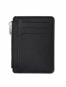 BATSIOE New Fashionable Slim Card Holder, Large Capacity Multi-Card Slots Coin Purse Wallet - Black - View 3