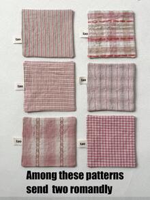 2个随机颜色多巴胺主题手工纯棉布杯垫，适合家居装饰、日常使用和节日/生日礼物