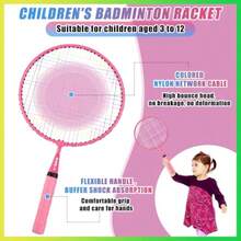 Juego de bádminton para niños Raqueta de bádminton con Bolsa de Transporte Juego Deportivo para Principiantes para Exteriores y Playa - Carbón - Ver 3