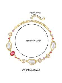 1件女士时尚波西米亚串珠项链，百搭时尚单品，适合派对、送礼、日常佩戴、节日、情人节礼物，附赠天鹅绒袋 - 彩色 - 查看 7