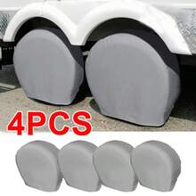 4X Heavy Duty Tire Cover RV Wheel Motorhome Wheel Covers Rain Sun Protection Cover 27"-29" - A - View 1