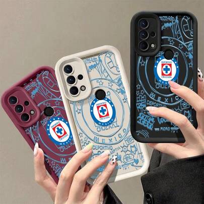Azul Deportivo Cruz Azul Mexico funda de teléfono1 carcasa antisísmica en relieve escalonado de Sky Eye para modelos de series como  Edge 60 / 50, e13,22,30,40, g13,14,15,22,32,34,35,53,54,55,75,84,85 - regalo de Navidad perfecto para amigos, amantes o para sí mismos