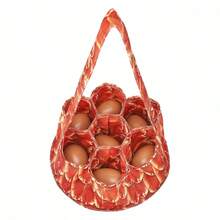 Cestas para huevos de Pascua con estampado de plumas o gallo, ideal para el hogar, la granja y más. - Naranja - Ver 2
