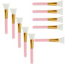 10支装粉色面膜刷，硅胶面膜刷，化妆刷，清洁刷，美容刷，软毛面膜刷，面膜混合刷 - 彩色 - 查看 9