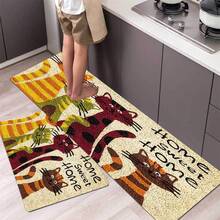 1pc Cartoon Cat Welcome Mat, Quick Absorbent & Dry Kitchen Rug, Non-Slip Super Soft Entryway Doormat, Suitable For Bathroom, Bedroom, Kitchen, Living Room, Ideal Bathroom Accessory, Home Decor - Multicolor - View 4