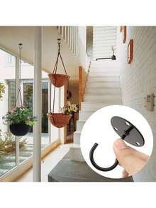 EstiloTendenciaGanchos Techo, Ganchos Montaje En Pared De Metal Resistente Para Colgar Comederos De PáJaros, Gancho De DecoracióN Al Aire Libre, 2 Piezas (Negro)Calidad PremiumVersióN Mejorada - blanco - Ver 11