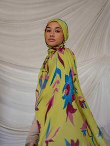 1pc Women's Bohemian Style Printed Modal Hijab, Autumn/Winter Street Couple Scarf, Suitable For Daily Wear - Multicolor - View 2