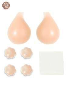 Áo ngực nâng ngực hình thìa, bộ đồ lót vô hình dành cho nữ, áo ngực dán chống trượt có thể tái sử dụng, phù hợp với ngực nhỏ, áo ngực không lưng và không dây, hoàn hảo để mặc với váy, áo tắm, bikini, kèm theo miếng dán chống lộ ngực. - Nhiều màu - Xem 18