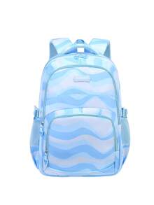 1 pieza Mochila con bolsillos de diseño ondulado, mochila casual multifuncional adecuada para uso diario, viajes, escuela, compras, visitas y universidad - A - Ver 10